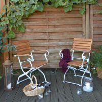 Gartenstühle weiß, Terassenstühle, Biergartenstühle mit Armlehne Bayern - Ebersdorf Vorschau
