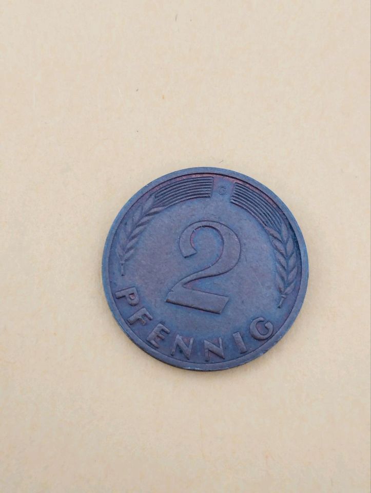 Münze 2 Pfennig von 1968 G BRD in Abtsgmünd