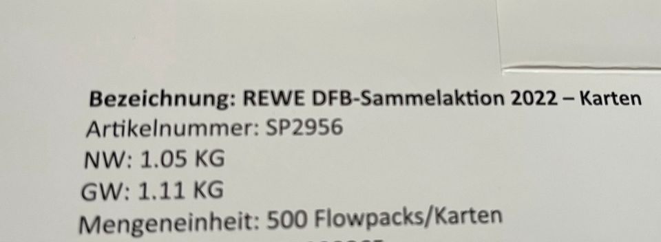 Offizielle DFB Sammelkarten 2022 *500 St.Karton* in Essen
