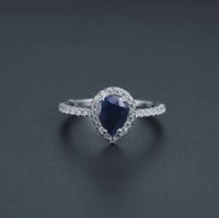 1.29 Ct Natural Blue Sapphire Gemstone Ring 925 sterling Gr. 5 Berlin - Lichtenberg Vorschau