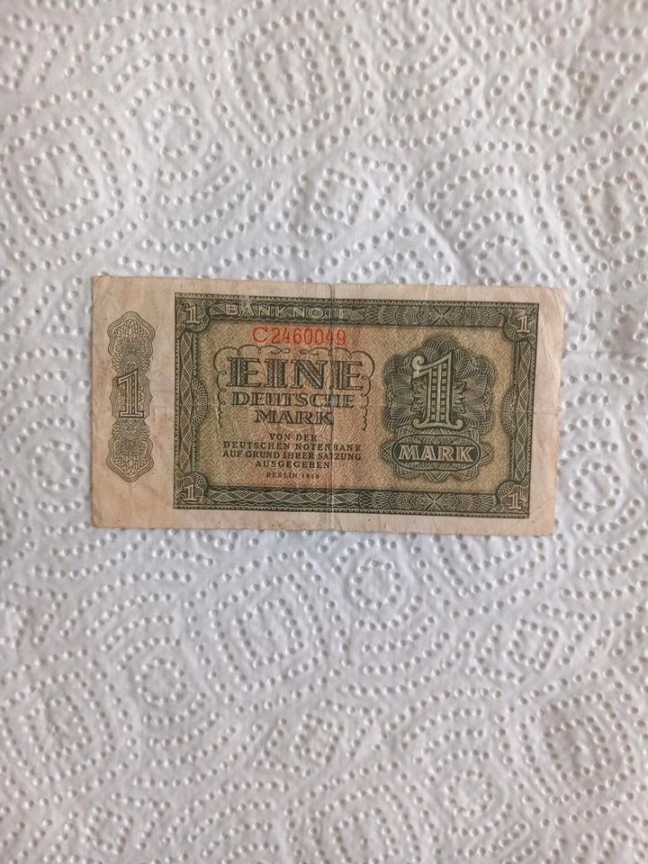 1 Mark Banknote Berlin von 1948 in Sangerhausen