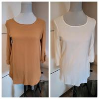 2 Blusenshirts  Vera Moda cognac + weiß Hessen - Ronshausen Vorschau