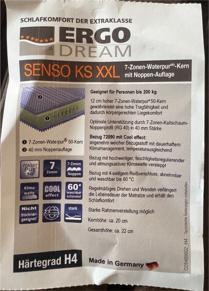 Kaltschaummatratze Matratze Senso KS XXL Ergodream ‼️-65%‼️ in Holdorf