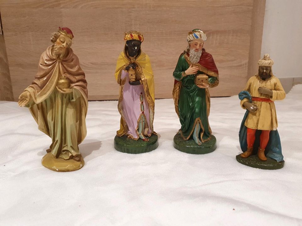 Heilige 3 Drei Könige + Diener Krippenfiguren 4-Teilig in Fischbachau
