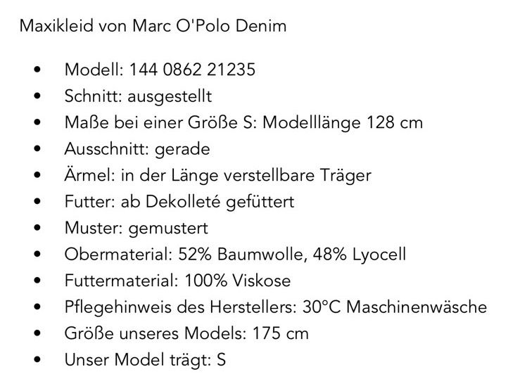 Marc O‘ Polo Maxikleid blau weiß Size S !NEU mit Etikett! NP 139€ in Stralsund