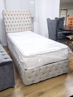 Chesterfield Bett Beige Matratze Einzelbett Schlafzimmer NEU Nordrhein-Westfalen - Gelsenkirchen Vorschau