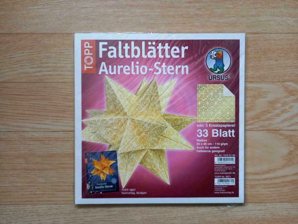 *NEU* Faltblätter 20x20cm Aurelio-Stern Basteln Papier Weihnacht in Zwoenitz