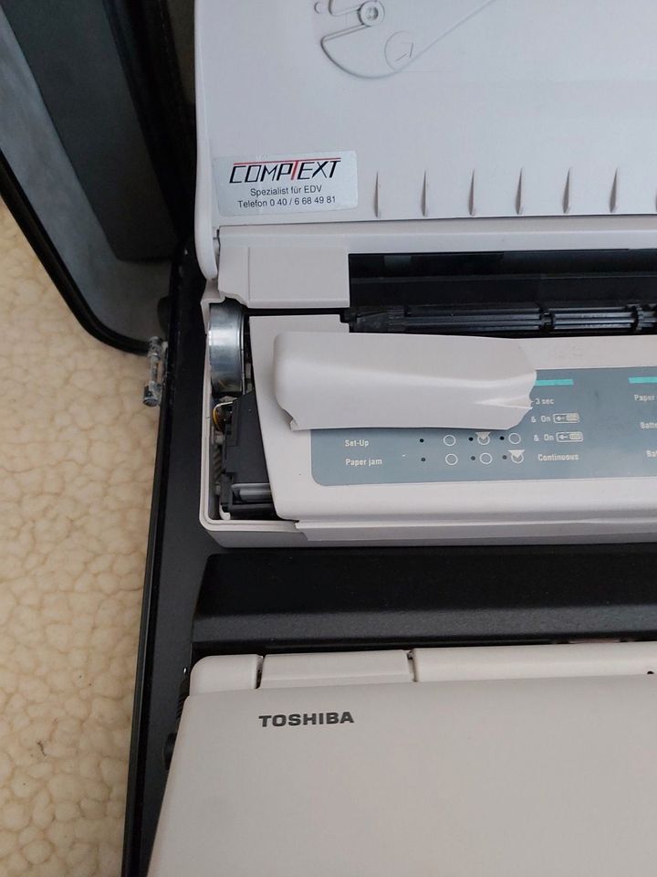 Sammlerstück Toshiba t1910cs Laptop mit Drucker und Koffer in Vettweiß
