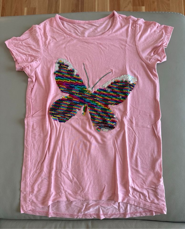 Top Jako-o T-Shirt 128-134 Pailletten Schmetterling in Biebertal