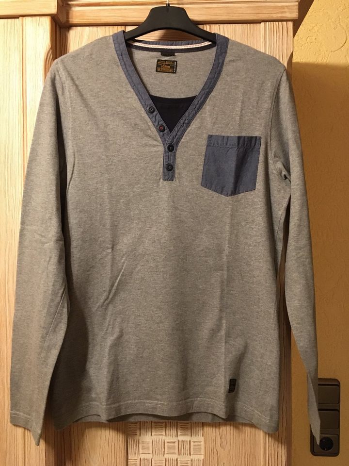 S. Oliver T-Shirt, grau/blau, Gr. M, wie neu, zu verkaufen in Arnstein
