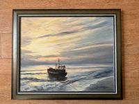 maritimes Ölgemälde Burghard Schiff Kutter Meer Strand 60x50cm Wurster Nordseeküste - Wremen Vorschau