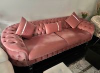 NEUWERTIG - 3er Sofa - Stoff Hochwertig Design - Rosa Frankfurt am Main - Bergen-Enkheim Vorschau