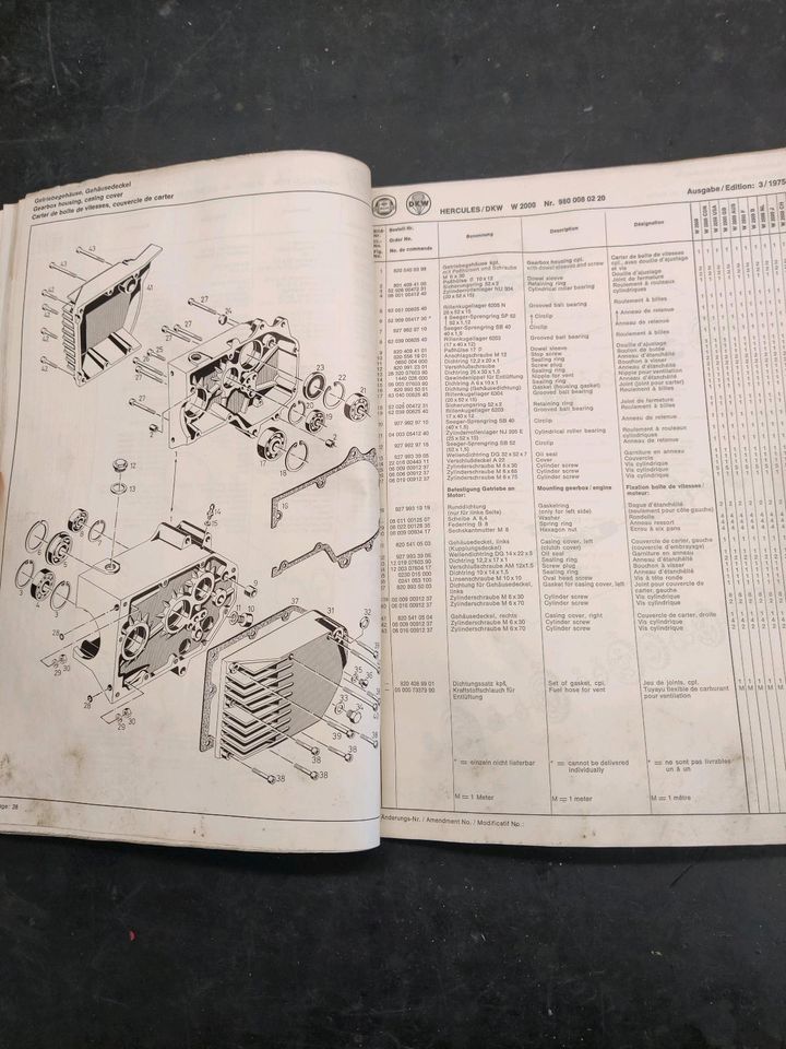 Wankel W2000 Herkules DKW Ersatzteilkatalog in Uder