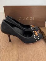 GUCCI Pumps aus GG Canvas /Leder-Iconic Bamboo Horsebit -Gr. 37.5 Schleswig-Holstein - Güster Vorschau