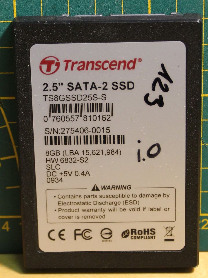 2,5" Transcend SATA-2 SSD 8GB TS8GSSD25S-S in Karlstein