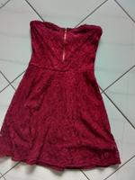Kleid von Pimkie trägerlos aus weinroter Spitze Gr. M Hessen - Limburg Vorschau
