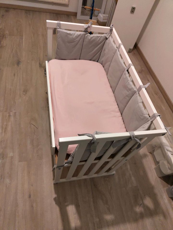 Beistellbett 90x50 baby höhenverstellbaren inkl. Bettlaken in Bischberg