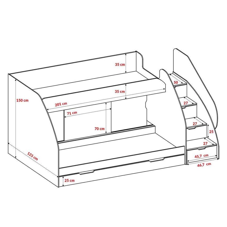 Funktionsbett Etagenbett 80 cm x 200 cm in Bargteheide