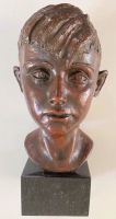 Bronze Figur Büste Junge Mann signiert E.Hahn Bielefeld - Senne Vorschau