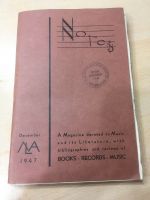 Antik Musikzeitschrift Notes Dezember 1947 Vol. 5 No. 1 Hessen - Gießen Vorschau