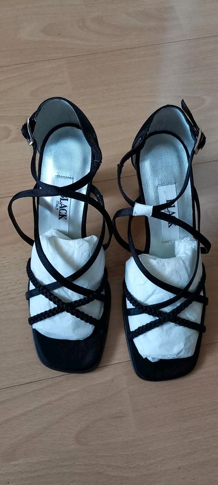 BLACK ITALIEN SANDALEN ZEREMONIE COCKTAIL BUSINESS HOCHZEIT ANZUG in Offenbach