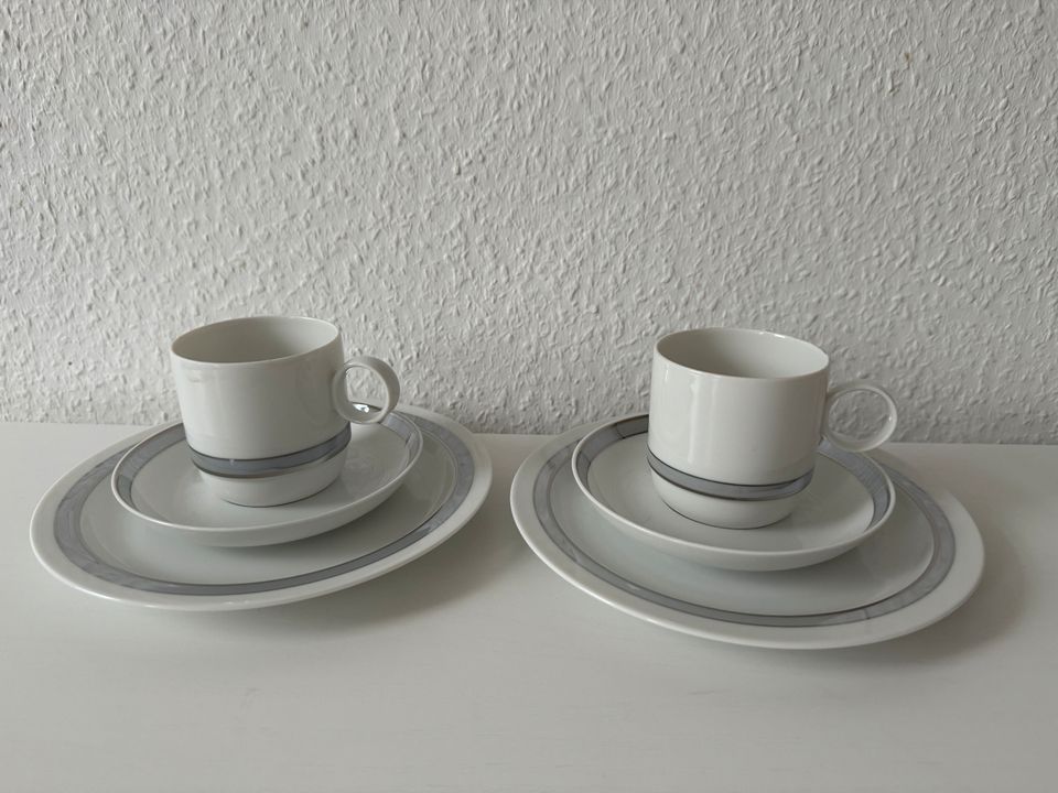 Rosenthal Duo Poetic Porzellan Platinrand Platin Kaffeegeschirr in Bremen