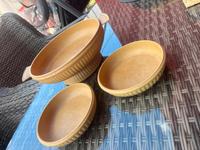 Set 3 Servierschalen CSSR Kunststoff Holzoptik DDR Rarität Sachsen-Anhalt - Salzwedel Vorschau