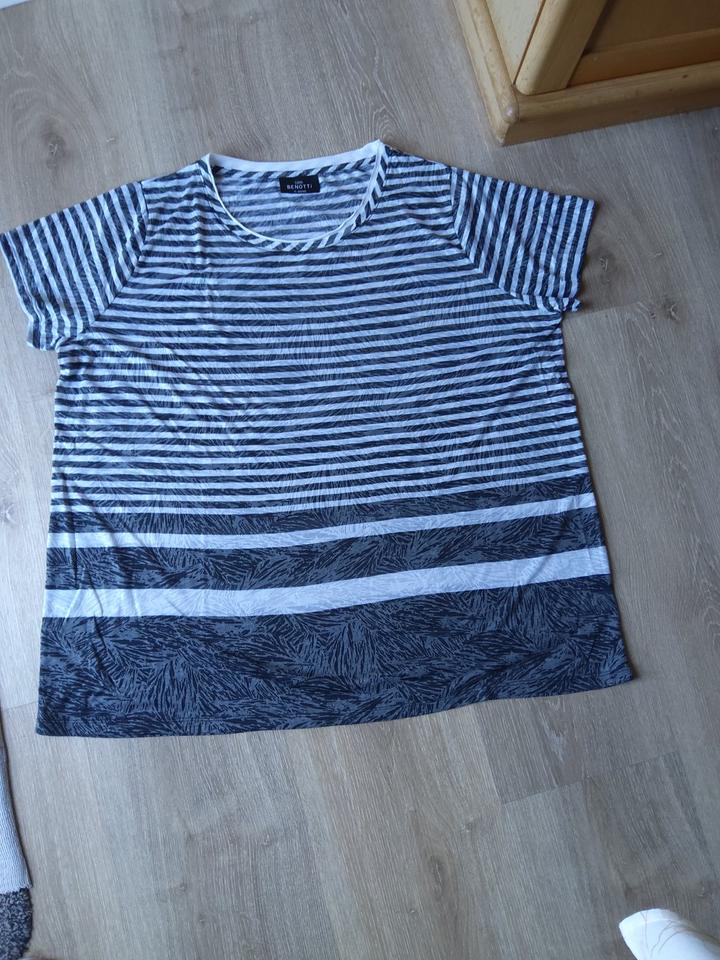 T-Shirt Gr. XL (48/50), schwarz/weiß gestreift, Gina Benotti,  NE in Ense