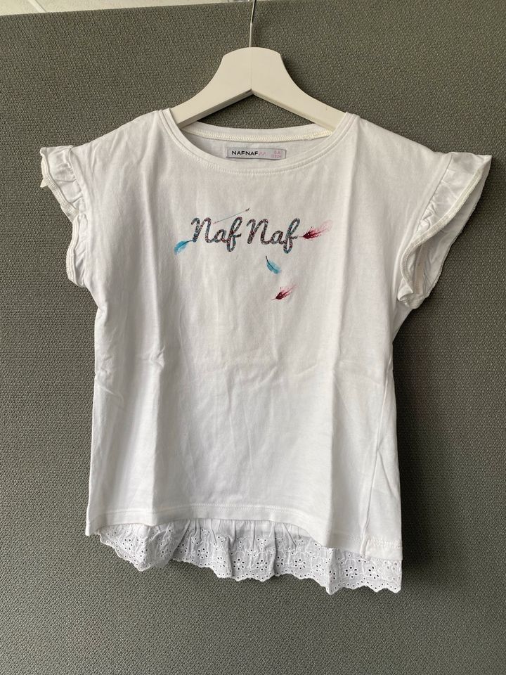 Mädchen ½ Arm T-shirt von „nafnaf“, Gr. 8 Jahre (128) Fb. weiß in Reutlingen