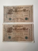 2x 1.000 Reichsmark 1910 Reichsbanknote grüner Stempel Nordrhein-Westfalen - Wegberg Vorschau