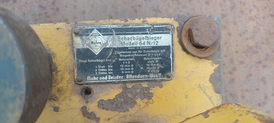 Scherbügelbieger, Eisenbiegegerät von Muhr und Bender Attendorn in Estorf