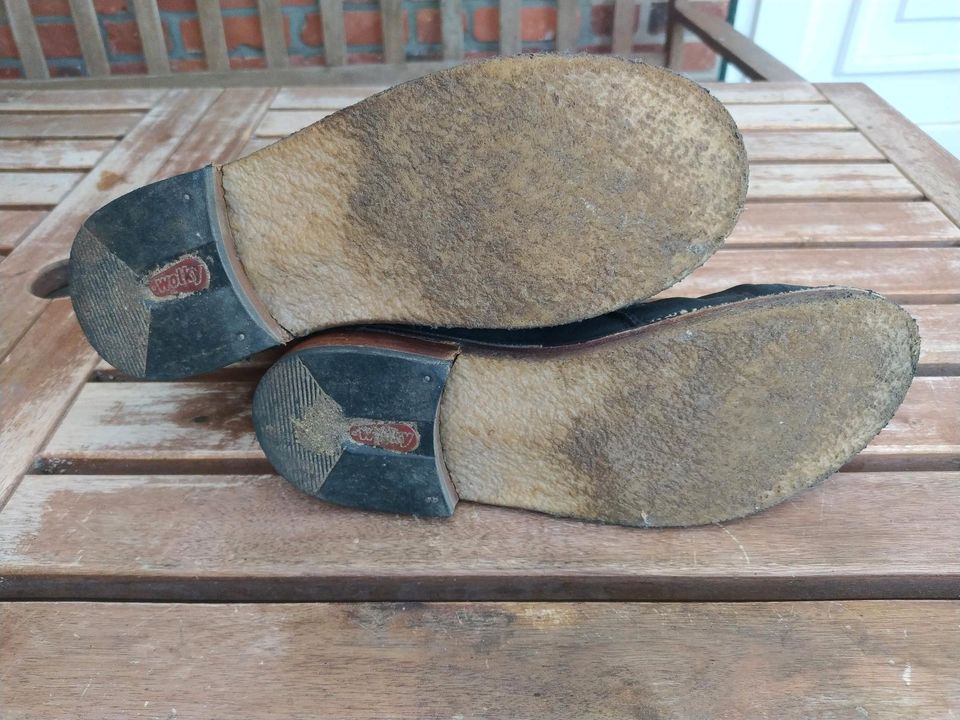 Wolky Stiefel Gr. 42 ungefüttert Leder schwarz Wechselsohle in Heidmühlen