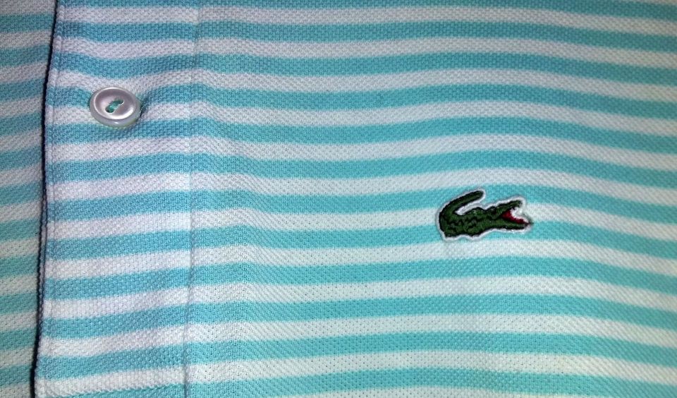 ⫸ LACOSTE ® ⫷ Business Polo Shirt COTTON Türkis Gestreift Gr. 7 in Hannover