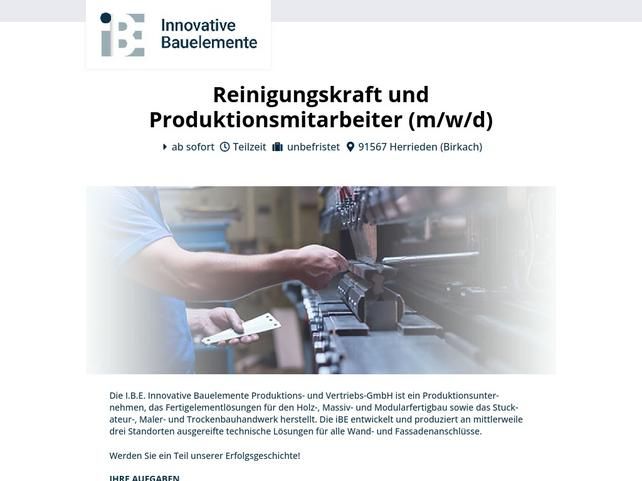 Reinigungskraft und Produktionsmitarbeiter (m/w/d)/Herrieden in Herrieden