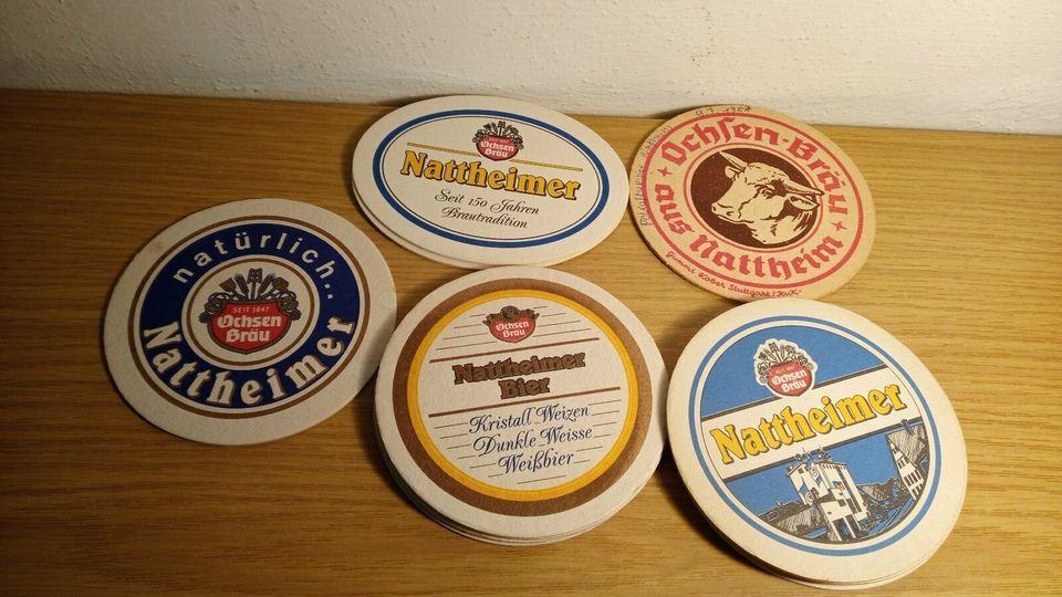 Nattheim Ochsen-Bräu 5 versch. Bierdeckel Heidenheim Giengen in Dillingen (Donau)