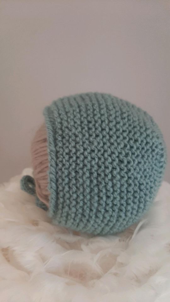 Baby-Mütze handgestrickt bonnet 62realborn toddler reborn born❤ in Haan