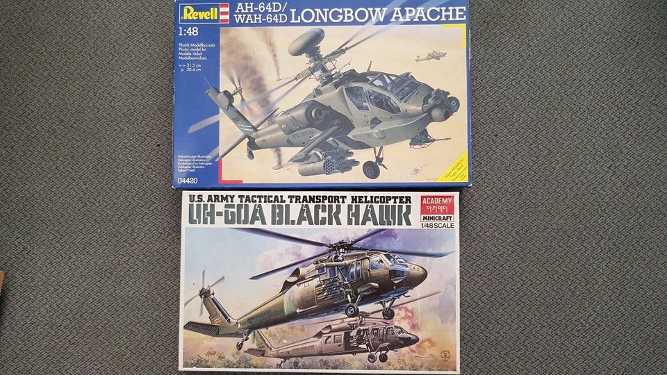 Apache AH-64 1/48, Black Hawk UH-60A 1/48 in Hannover