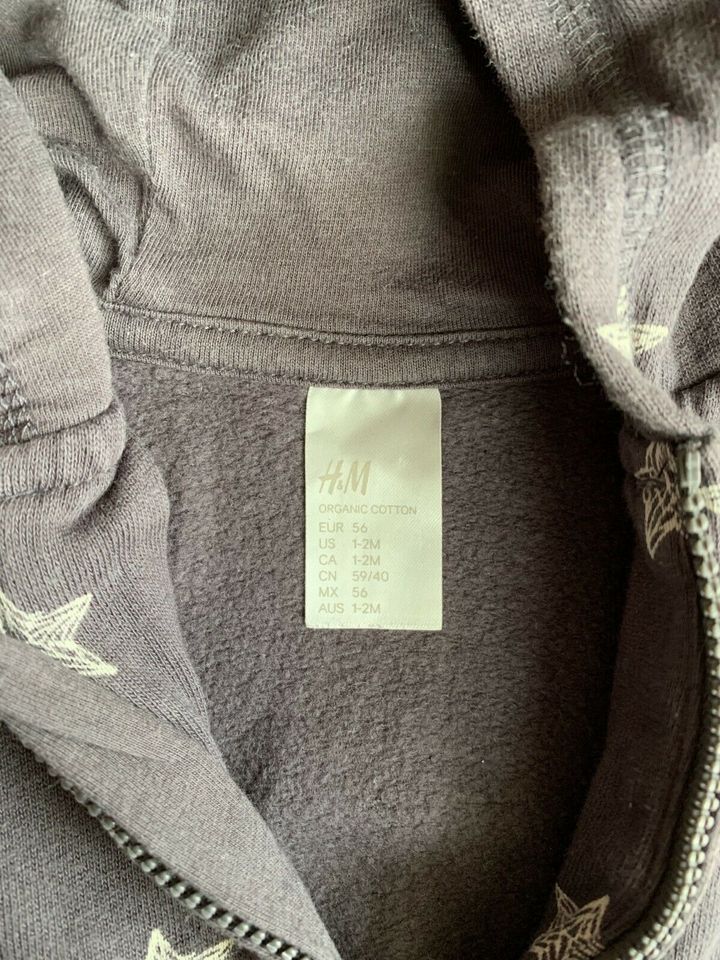 Sweatjacke Hoodie Baby Größe 56 Reißverschluss H&M 1,50€ in Willingshausen