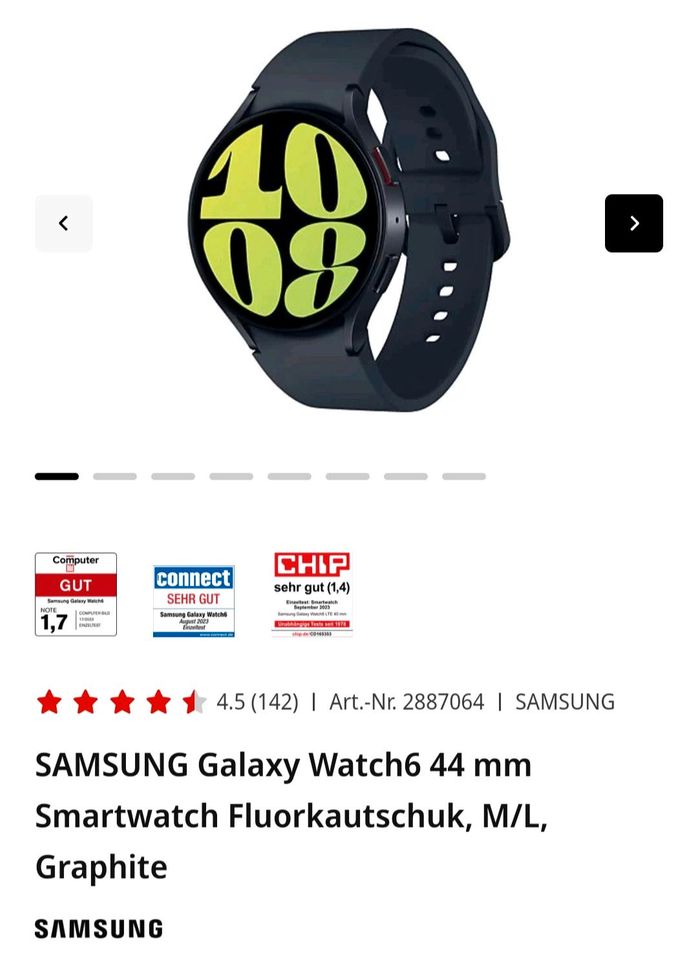 SAMSUNG Galaxy Watch6 44mm Neu Versiegelt in Nersingen