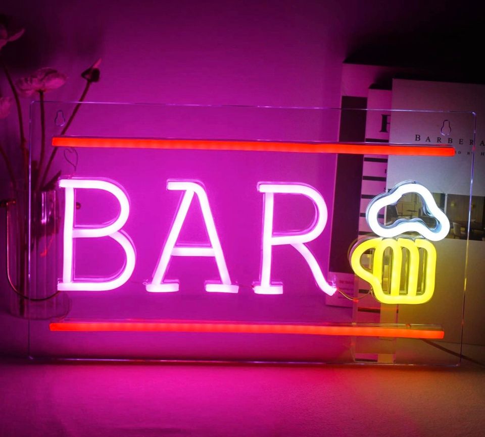 Neon LED Schild Bar Licht Deko Lampe Schriftzug Schaufenster Café