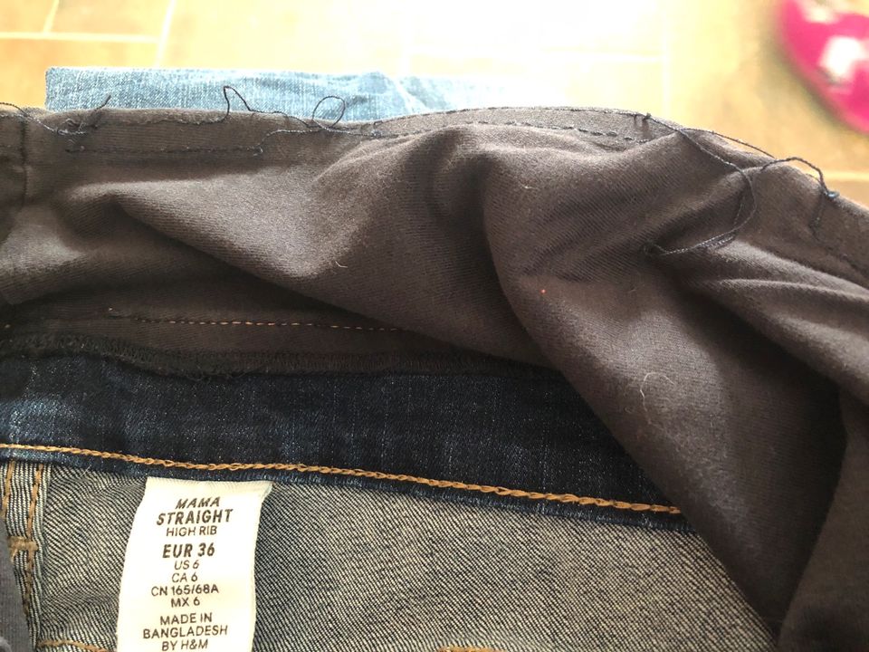 H&M Umstandsjeans, straight high rib, Gr. 36 in Naunhof