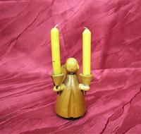 Volkskunst Erzgebirge DDR Weihnachtsengel Holz Engel 2 Kerzen Sachsen - Bad Lausick Vorschau