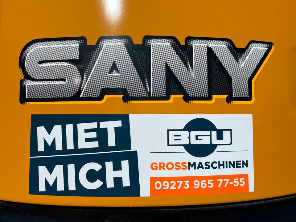 SANY SY18C, Minibagger mieten, Mietpark Baumaschinen, verleihen in Himmelkron