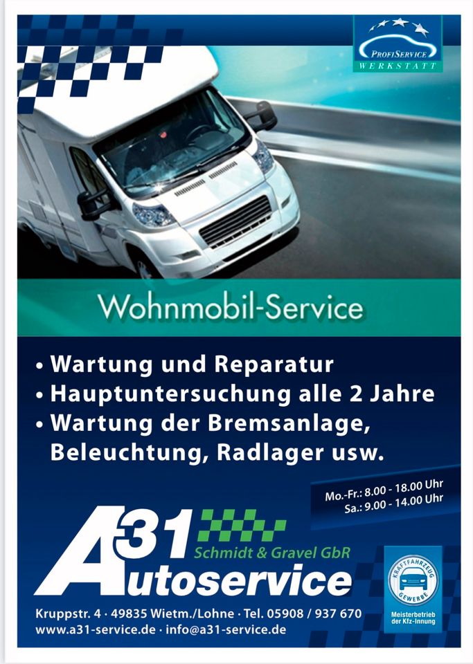 Anhänger/Wohnwagen Service A31 in Lohne