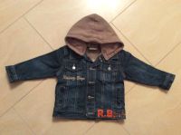 Jeansjacke mit brauner Kapuze Gr. 80 Topolino TOP! Thüringen - Weinbergen Vorschau