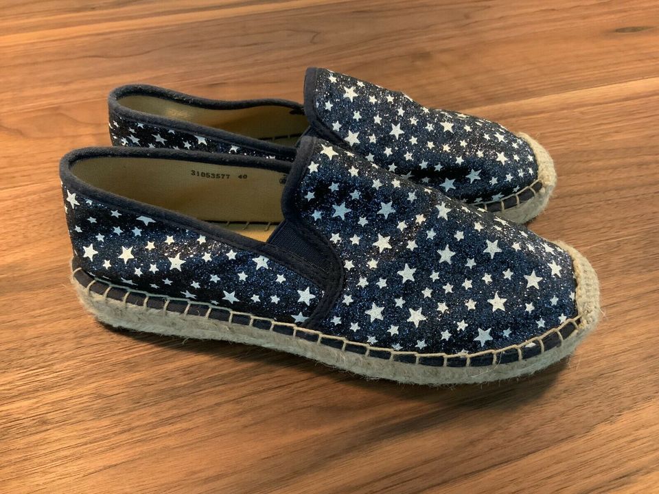 Chillegs Espadrilles Schuhe Damen Gr. 40 blau Sterne Glitzer in Staufen im Breisgau