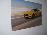 Leinwand Bild Mercedes AMG GT Sportwagen gelb C190 120 x 80 cm Niedersachsen - Stuhr Vorschau