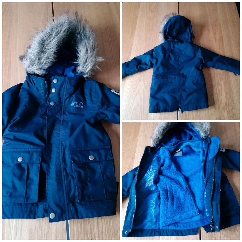 Jack Wolfskin Jacke 3in1 mit Zipin Jacke Gr. 92 dunkelblau in Berlin