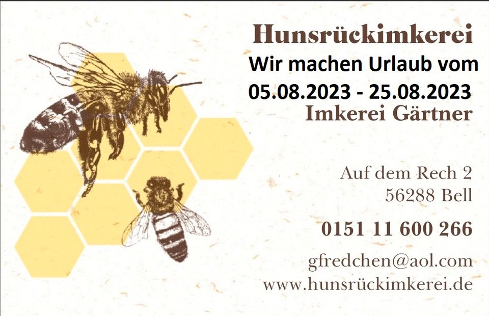 Frühtrachthonig - Frühlingsblütenhonig - Honig in Bell (Hunsrück)