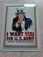 Blech Nostalgie Schild I want you for U.S. Army - NEU Wandsbek - Hamburg Farmsen-Berne Vorschau